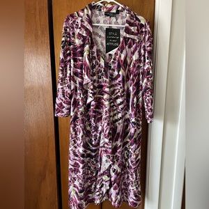 Attitudes by Renee Buttoned 3/4 Sleeve Tunic Dress